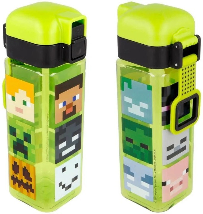 Detská štvorcová fľaša na vodu Minecraft 550 ml
