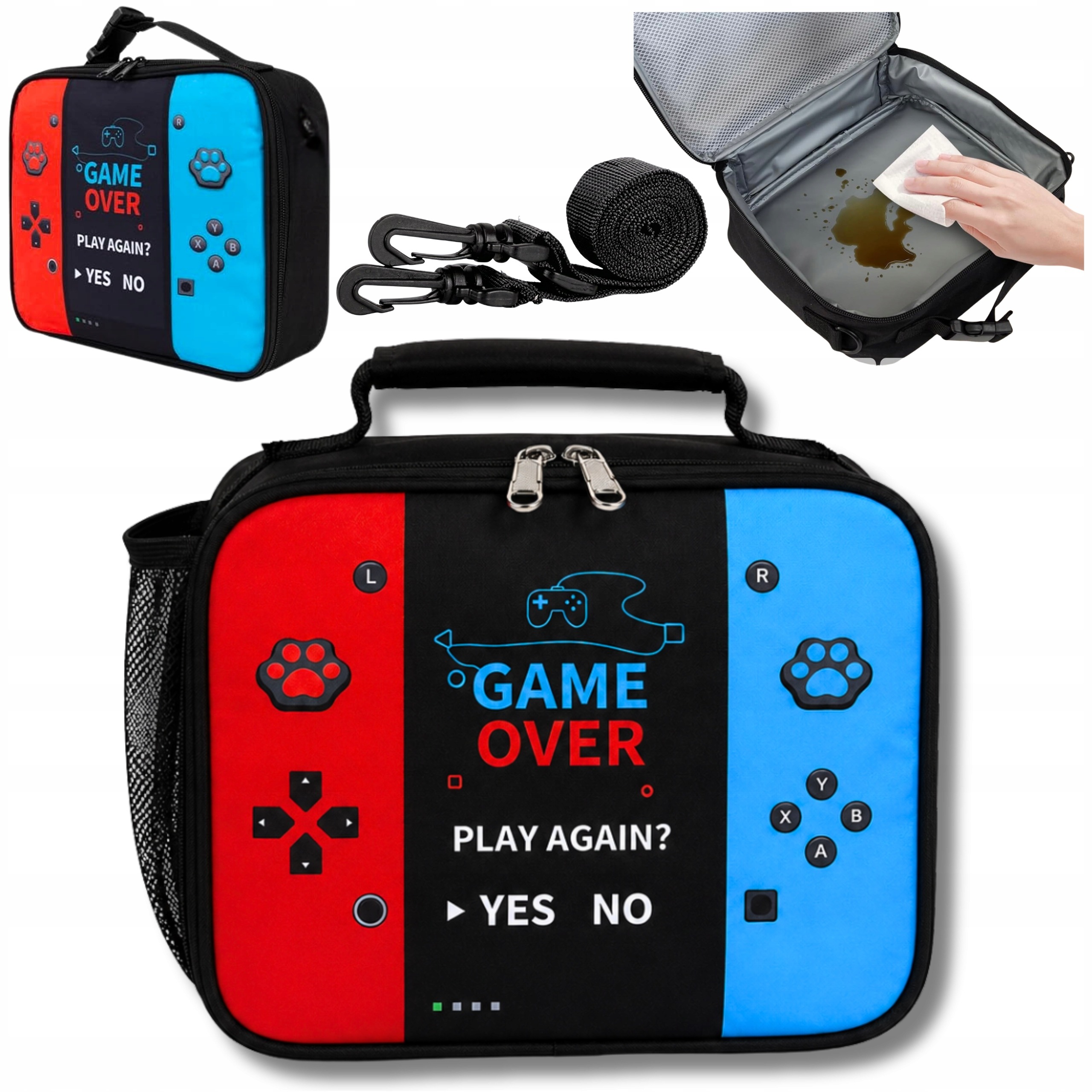 Termotaška na obed GAME OVER s motívom gamepadov