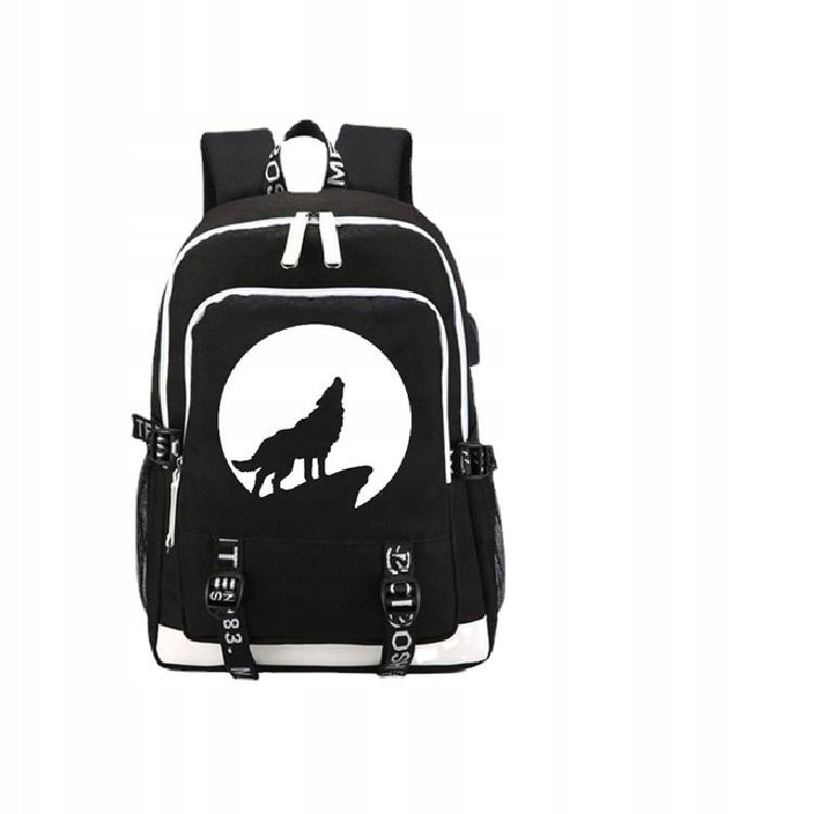 Anime Moon Wolfs Backpack unisex School tašky pre ch.