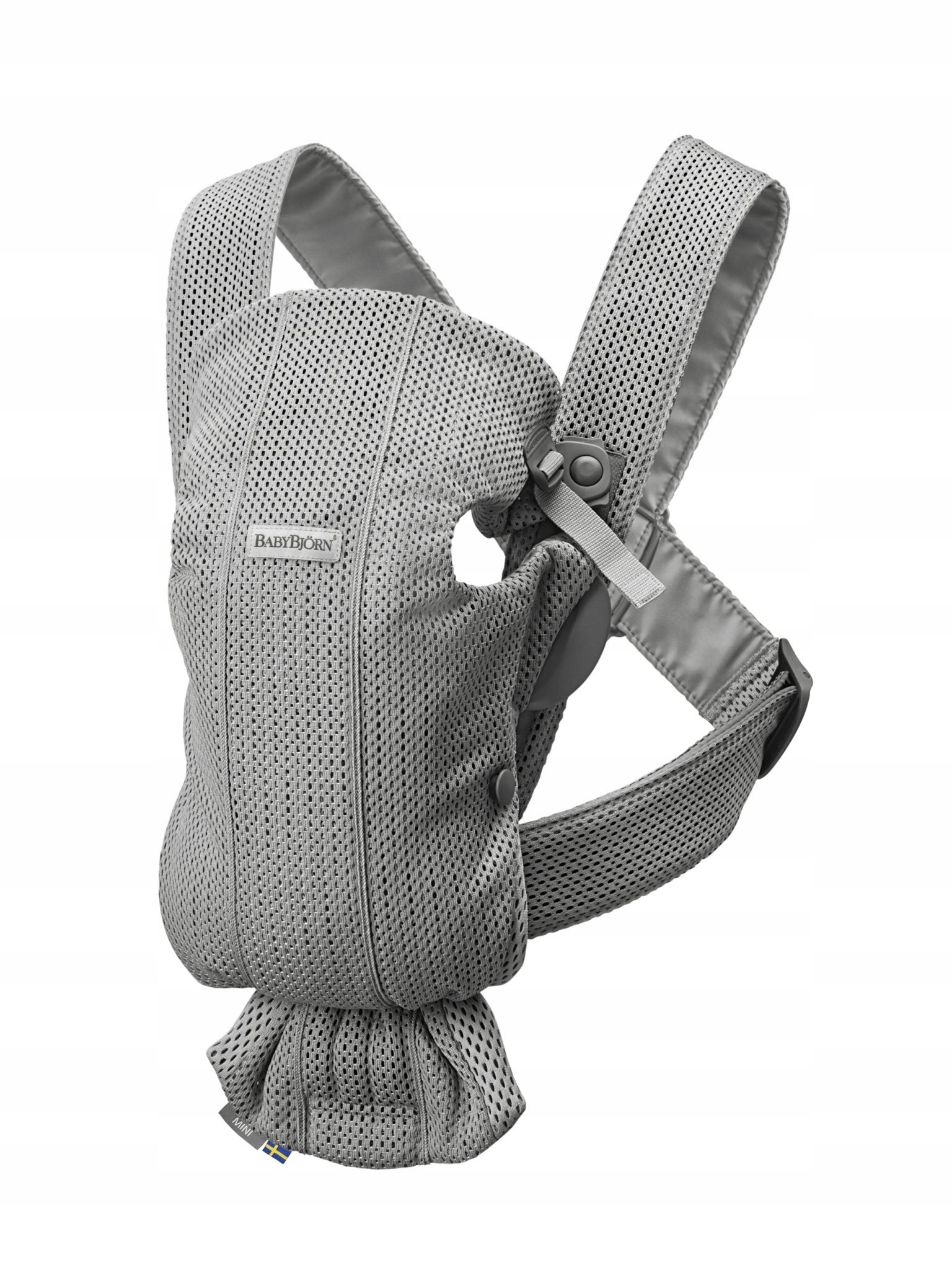 Babybjorn Mini 3d Mesh - detský nosič, šedá