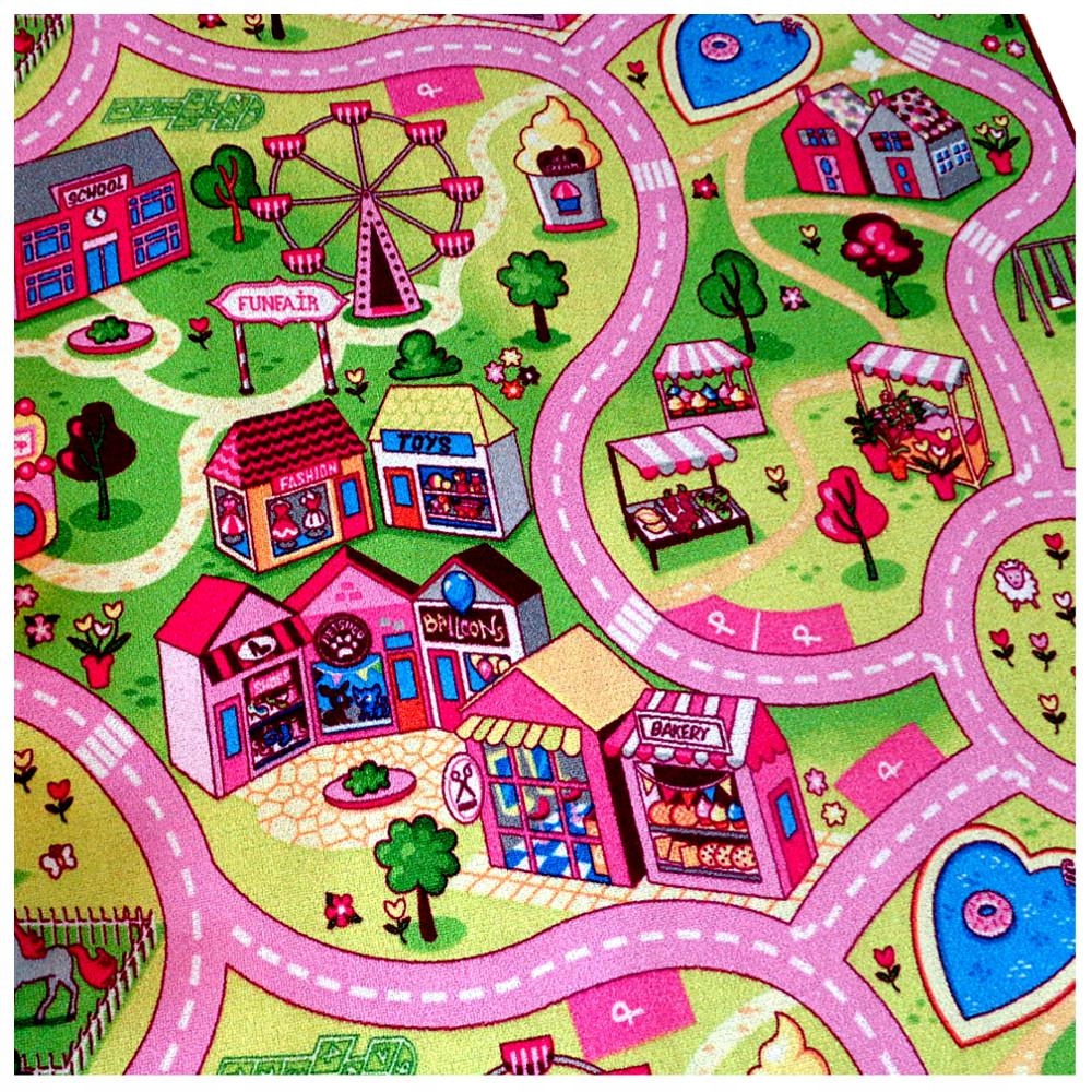 Detské koberec Fun Pink Streets of the Road 300x300