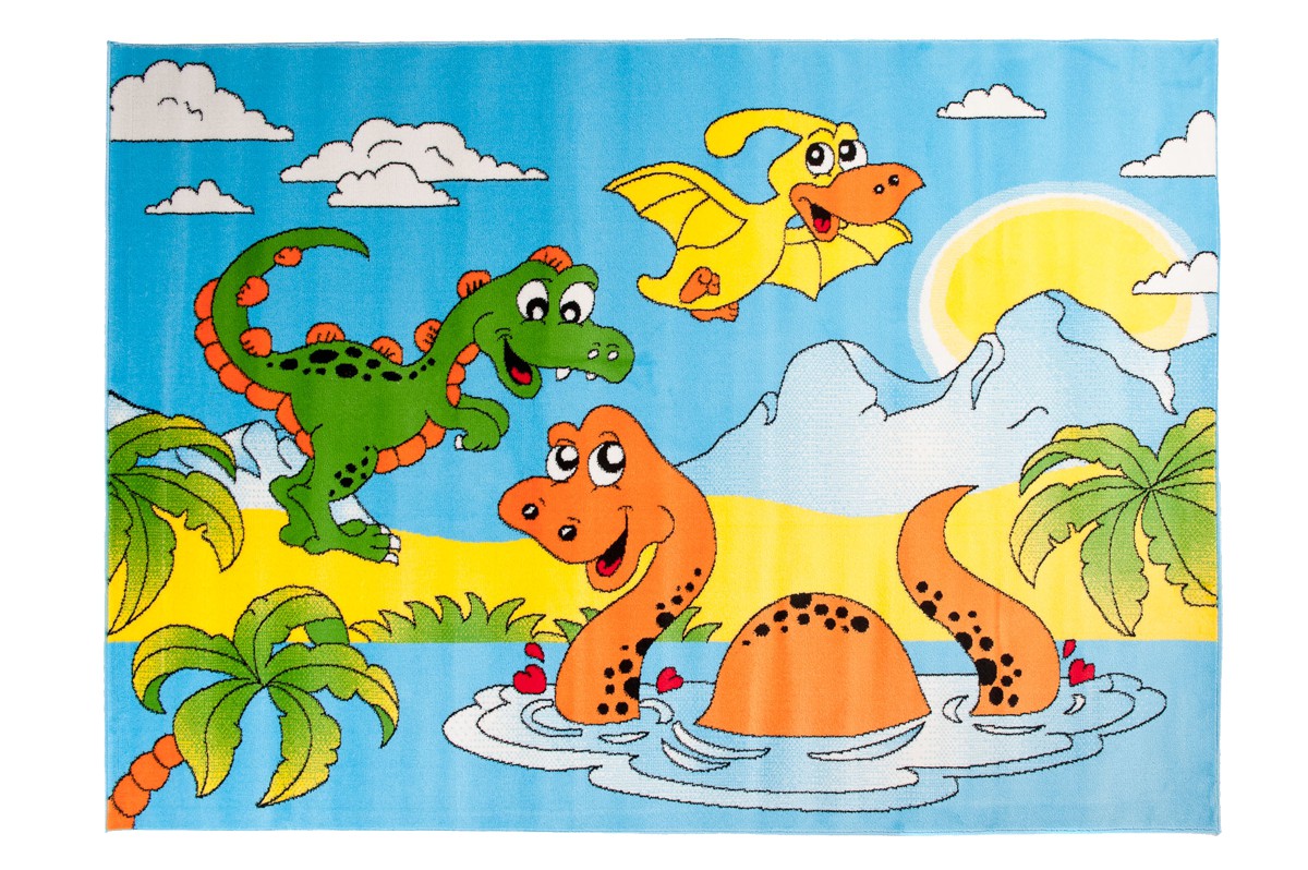 Zábavné deti koberec 300x400 DETI DINOSAURS 731BL