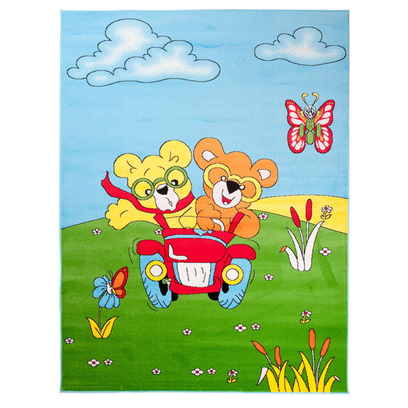Kinder koberec 300x400 mäkkých medvedíkov modrých
