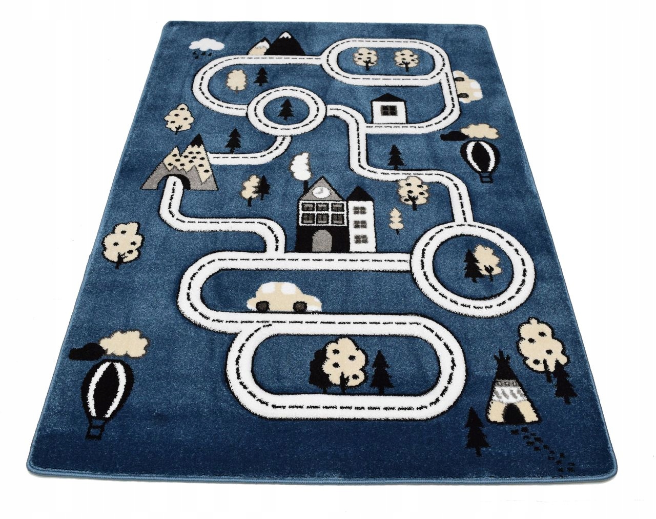 Streety kobercov Petit City Streets Blue 3d 200x290