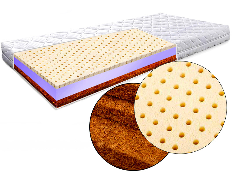 Matrac 60x200 latex kokosový prémiový elastický h3