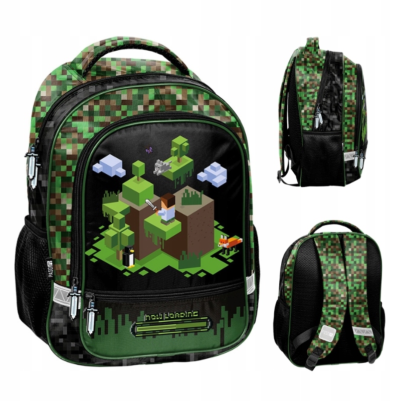 Mládežnícky školský batoh PASO s motívom Minecraft - Press Start Game