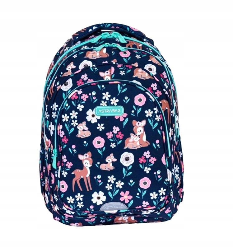 Školský batoh Astrabag Baby Deer s viacerými priehradkami a odblaskovými prvkami