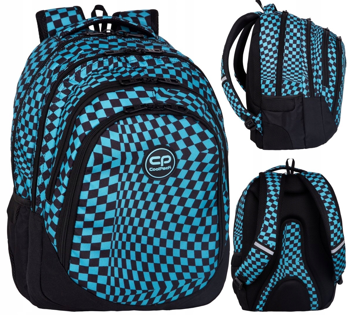 Štýlový školský batoh CoolPack DRAFTER 28 L - vzor v kocke