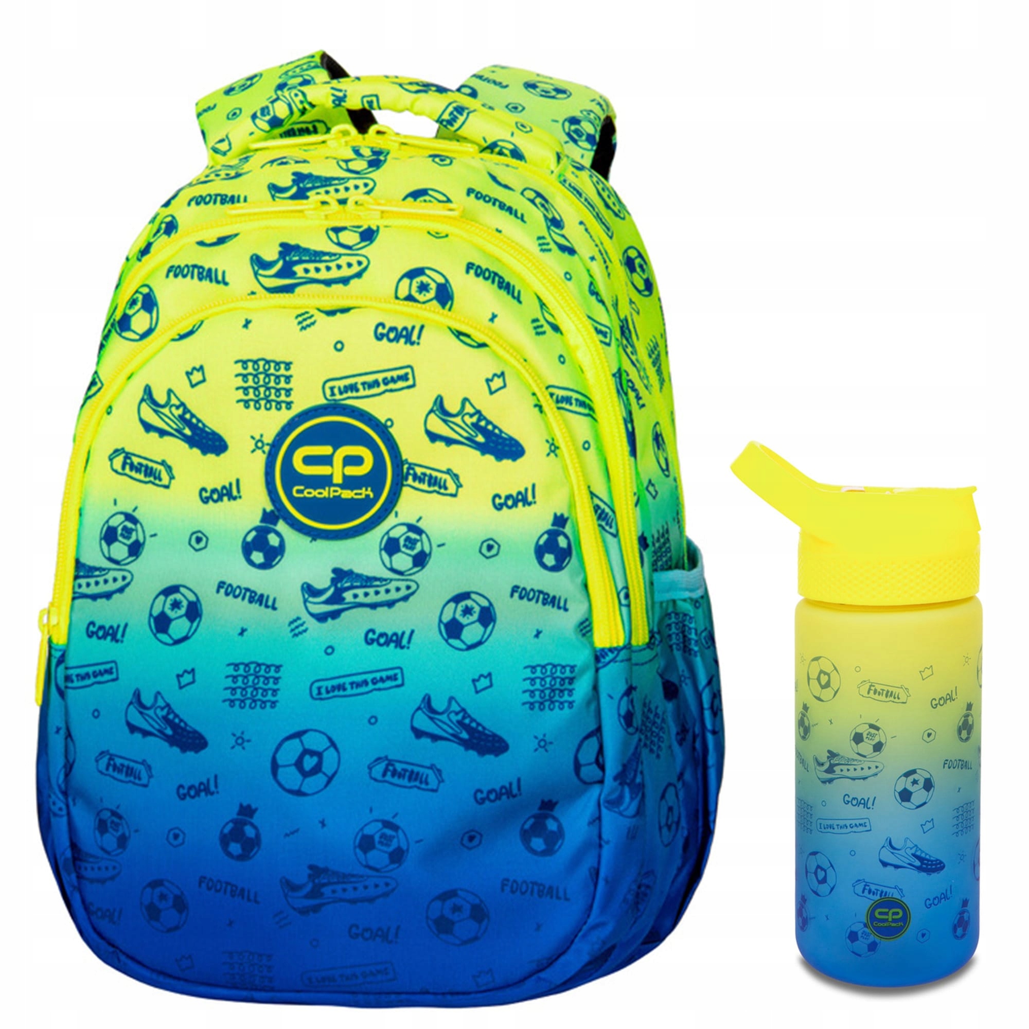 Školský set pre chlapcov 1.-3. trieda: batoh a fľaša Coolpack Football