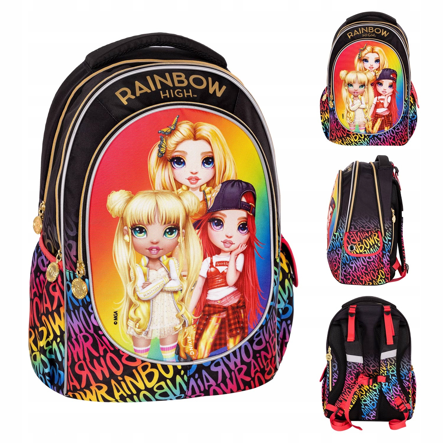 Školský batoh Rainbow High Golden Style s tromi priehradkami