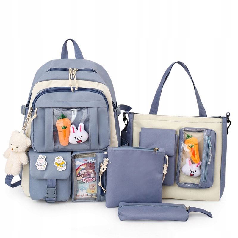 Sada batohov Kawaii Canvas School Bag