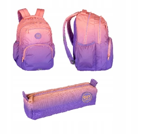 Školský gradient set bobuľový batoh vrecka