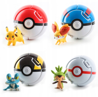 Figúrka - 4 počítače Pokemon Go Pokeball Toy Set + figuríny