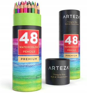 Arteza Premium Watercolor Peruzky 48 trojuholníkových počítačov