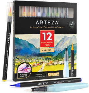 Water Arteza Brush Markers 12 Krajina