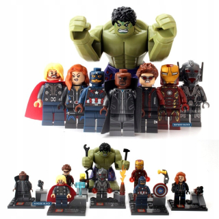 Avengers nastavil 8 ks. Bloky obrázkov + LEGO karta