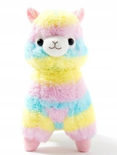 Alpaka Lama maskot dúhový plyšový plyšový roztomilý 35 cm