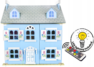 Alpine Dollhouse s vybavením. Modrý 246019