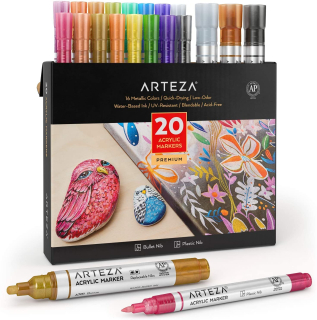 Arteza metalické akrylové markery 20 kusov