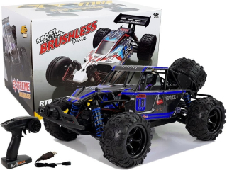 Diaľkové ovládanie -kontrolné off -road auto 1:18 modrá en