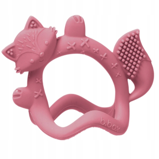 B box Silikone Teether na ruke Fox 3m+ ružová