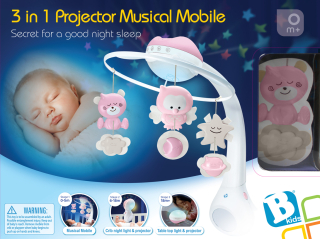 B-Kids Projector, 3-v-1 postieľkový kolotoč 4914