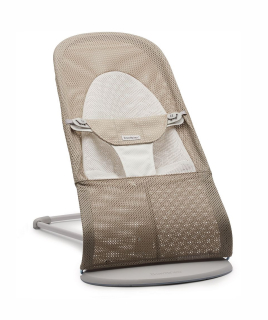 Babybjorn - Soft Mesh Deckchair - šedá béžová/biela