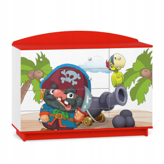 Fairytale hrudník zásuviek pre chlapca Cod04 červená biela UV