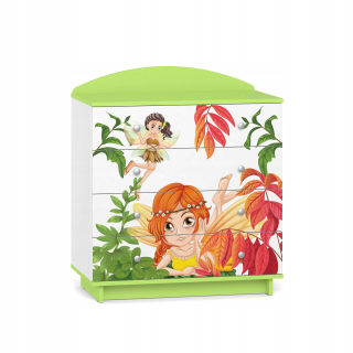 Fairytale hrudník zásuviek pre dievčenský cod02 zelená biela