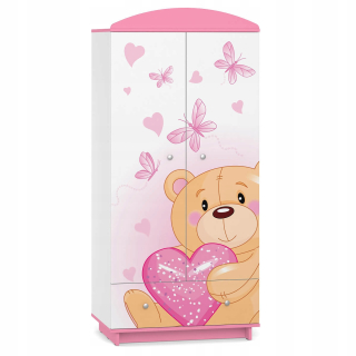 Rozprávková detská šatníka W02 Bear Pink UV Grafika