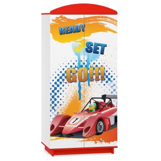 Rozprávkové detské šatníky W03 červené biele motívy