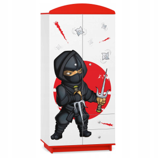 Rozprávkové detské šatníky W03 Ninja Red White