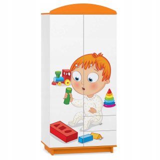 Rozprávková detská šatníka W03 Orange White
