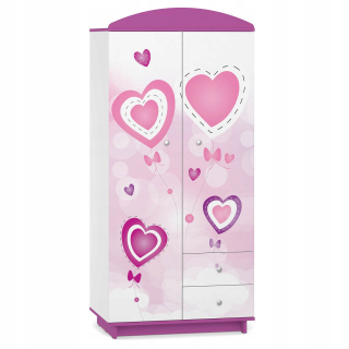 Rozprávkové detské šatníky W03 Hearts Purple UV Print
