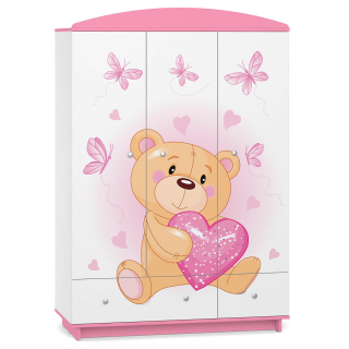Rozprávková detská šatníka W05 Bear Pink UV Grafika