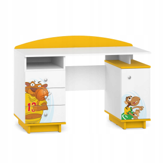 Fairytale Desk pre dieťa D01 žlté biele motívy