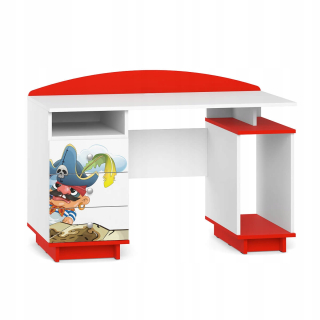 Fairytale Desk pre dieťa D02 Červená biela tlač
