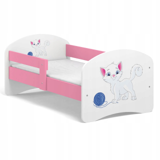 Rozprávková detská posteľ B01 140x70 Pink UV Cats