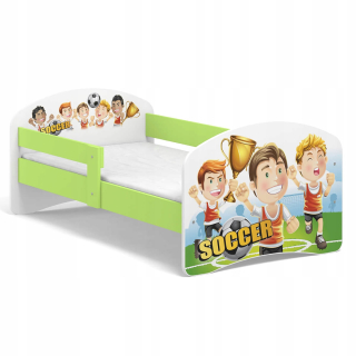 Rozprávka Detská posteľ B02 160x80 Zelená tlač