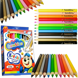 Bambino drevené pastelky hrubé jumbo 12 farieb