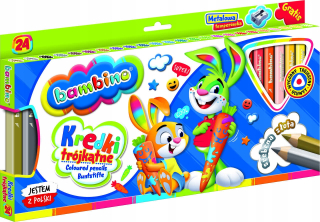 Bambino trojuholníkové ceruzky 24 farieb + teplota