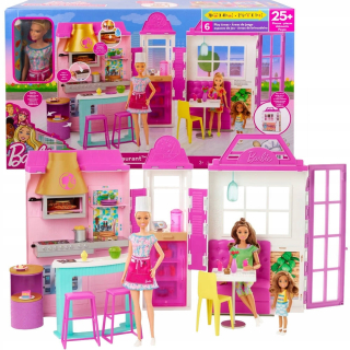 Barbie veľká reštaurácia Domek +Doll HBB91