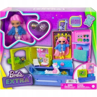 Barbie Extra set+malá bábika+zvieratá, Mattel