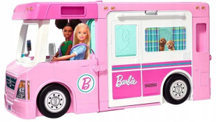 Barbie Kamper 3in1 Vozidlo + dom + bazén GHL93