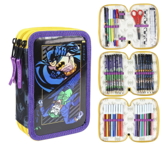 Batman Marvel Cencil Case tri -Chamber