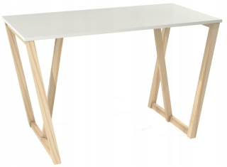 Biely stôl Škandinávsky štýl 120x60 na kozách