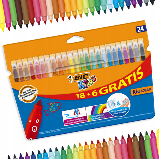 BIC Kids Kid Couleur Markers Markers Markers x24
