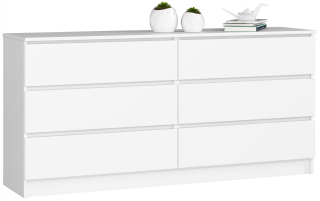 LINENER Dresser šatník 160 cm 6 sz biely veľký