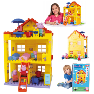 Veľké bloky Pig Peppa House Willa 107 El. figuríny