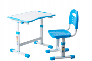 Desk+nastaviteľná stolička Fundesk Sole II modrá